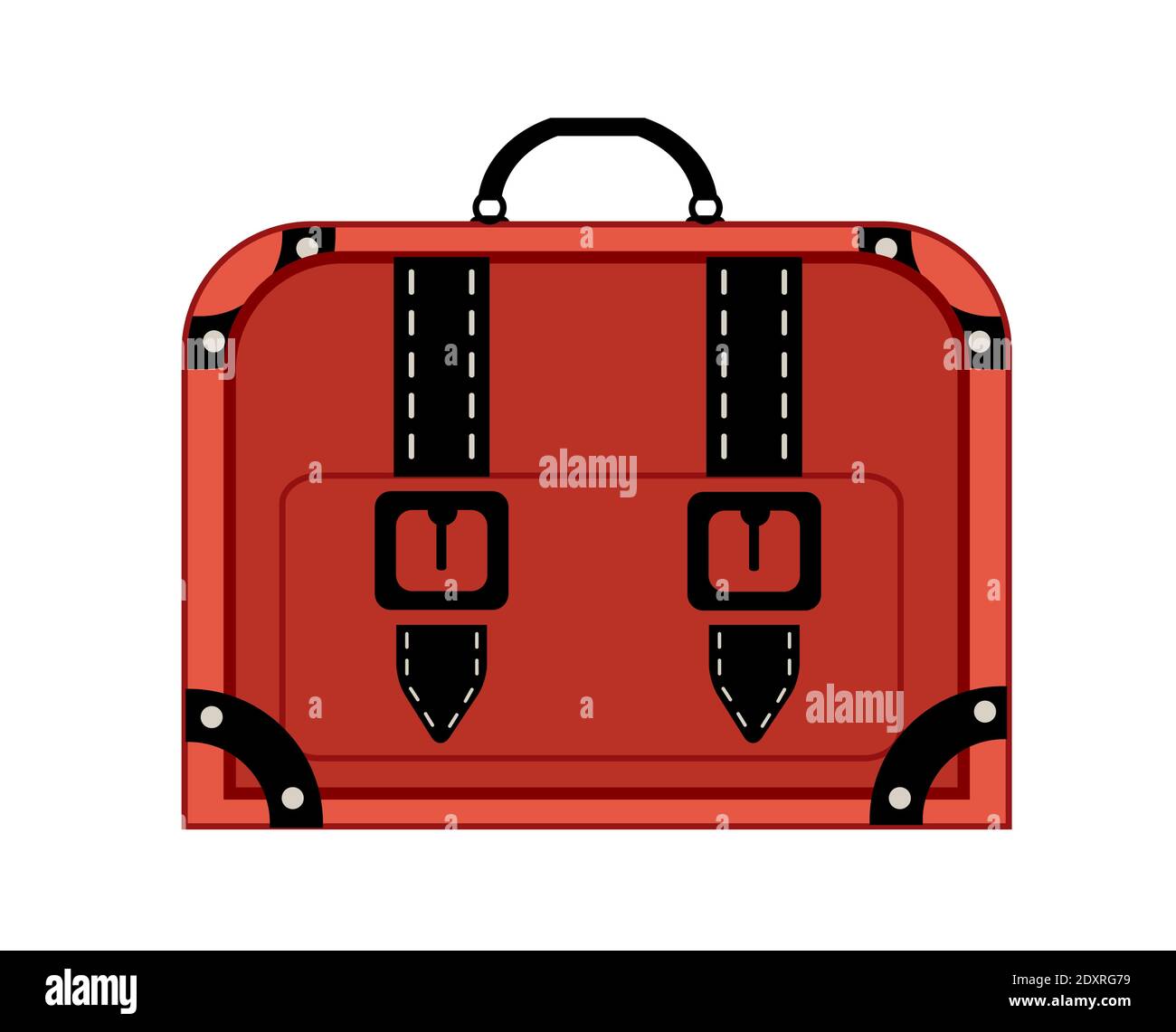Old vintage luggage bag suitcase travel Stock Vector