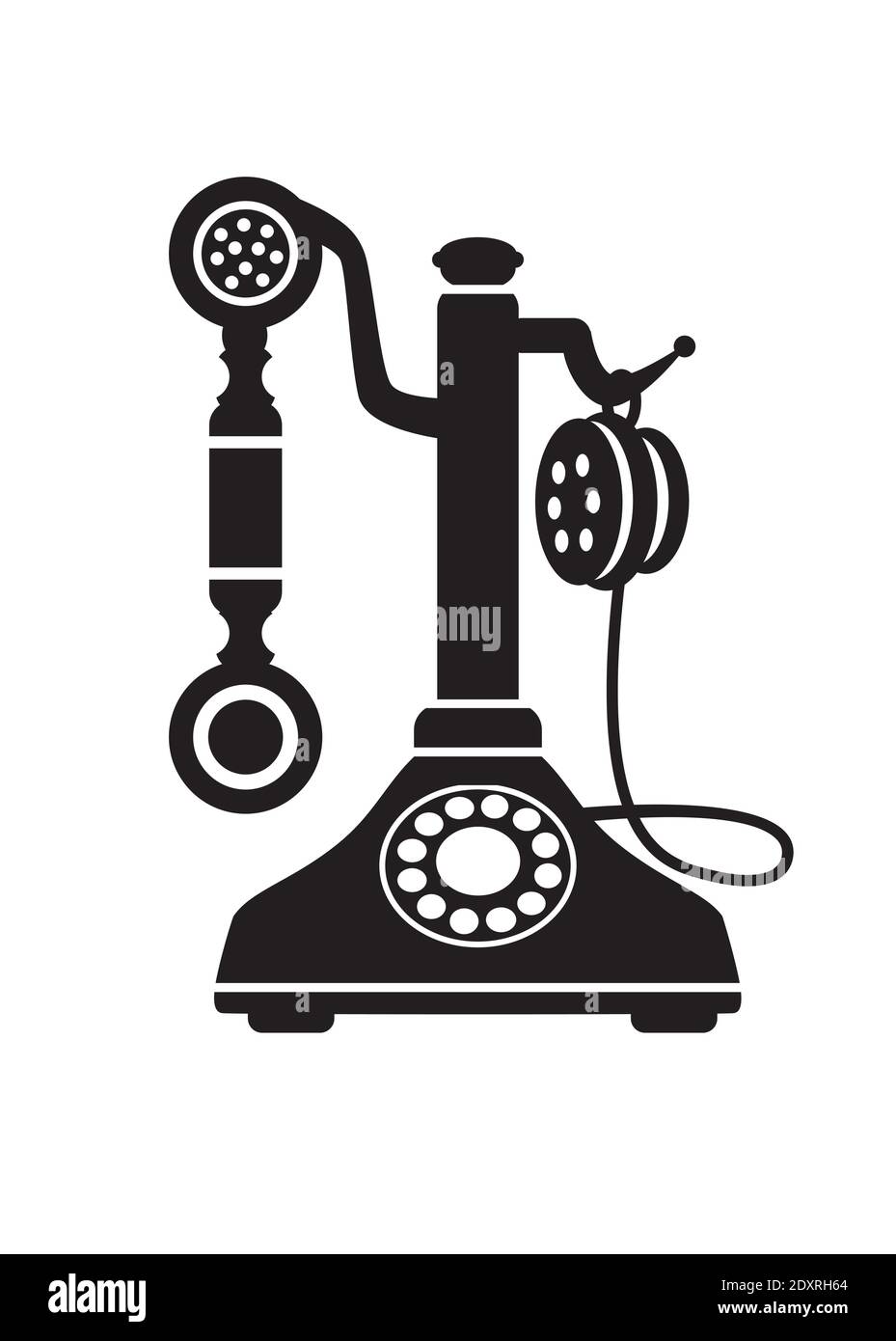 Retro phone vintage old technique Stock Vector
