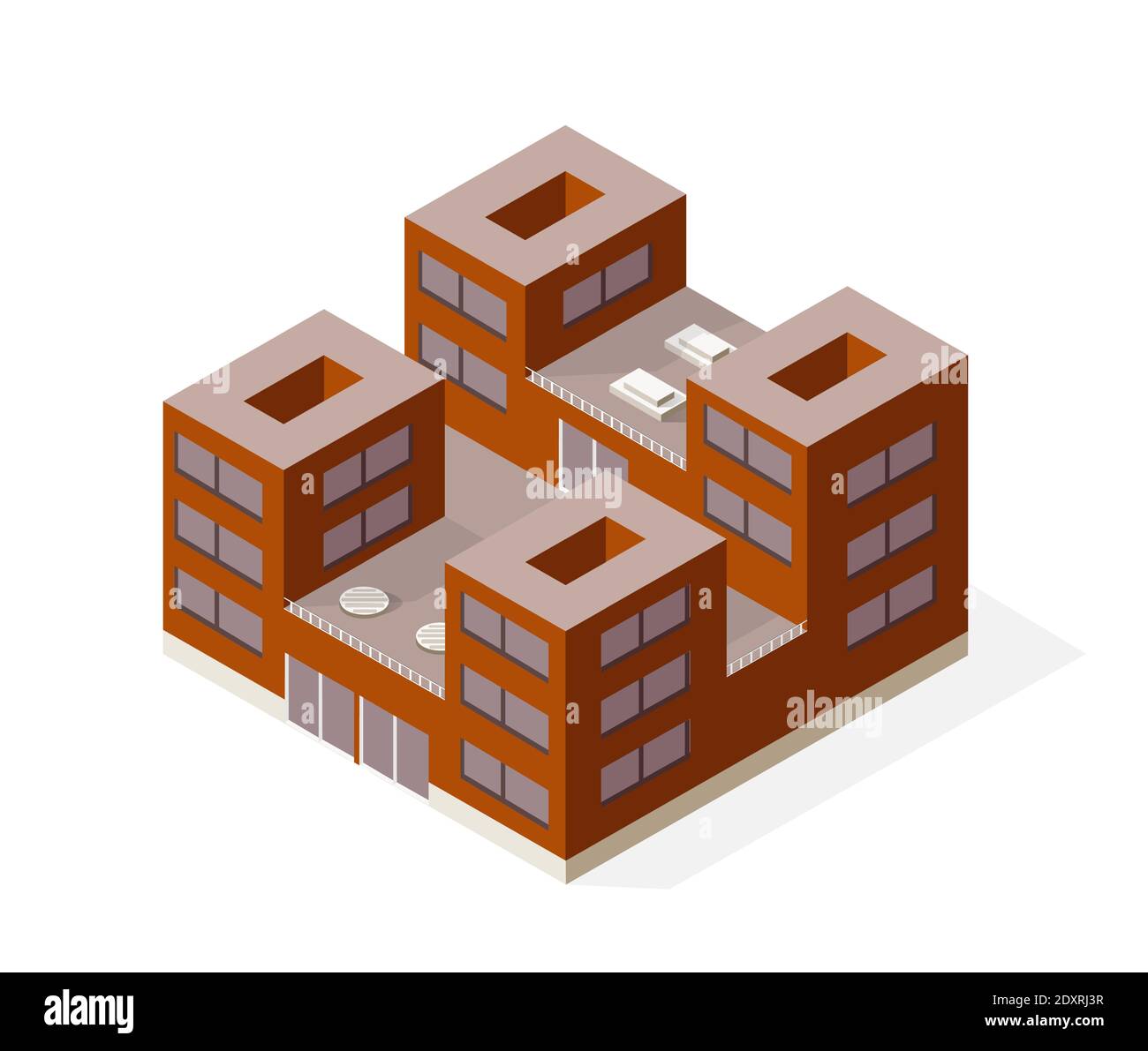 Isometric house building skyscraper concept Stock Vector