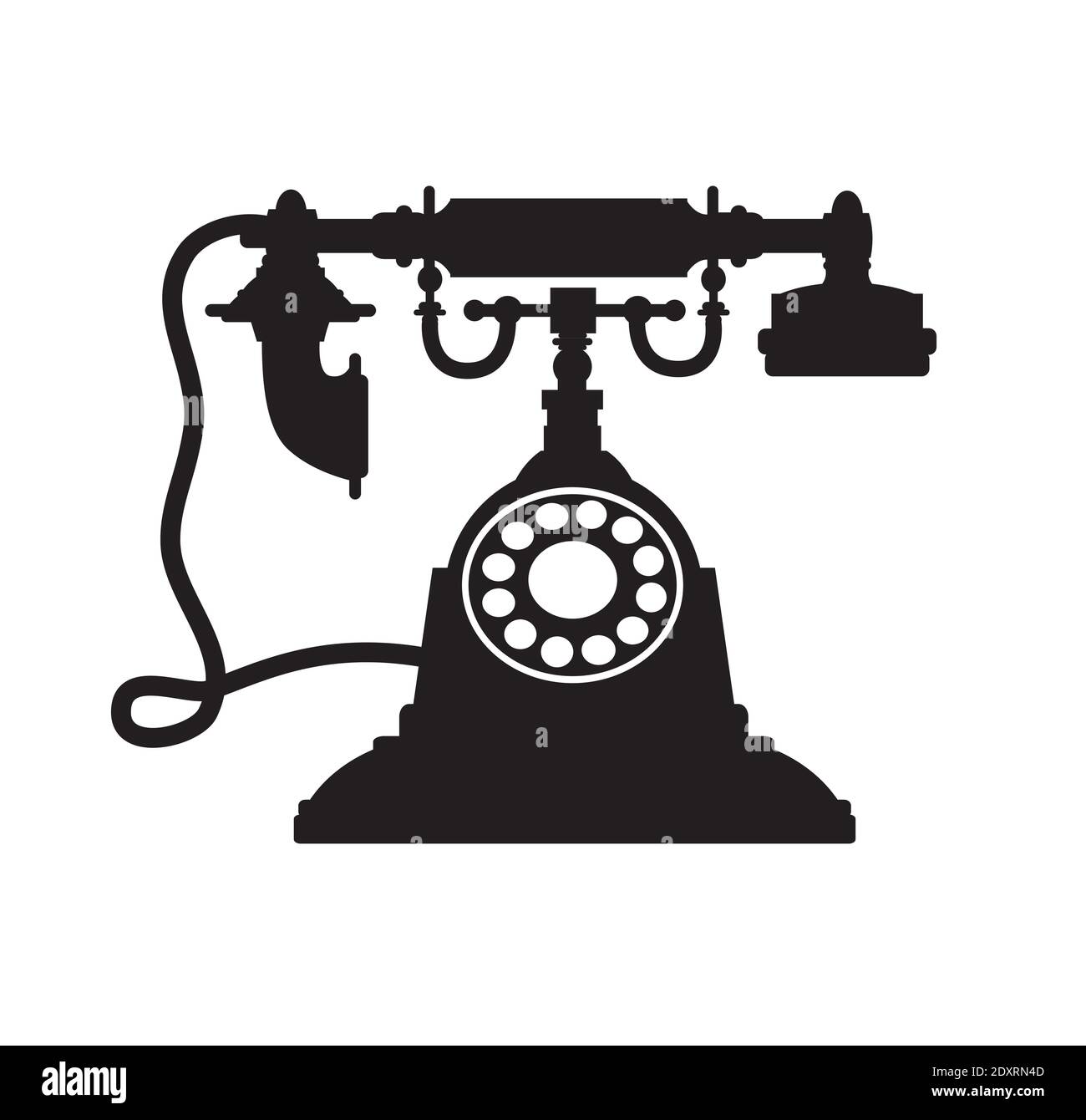 Retro phone vintage old technique Stock Vector