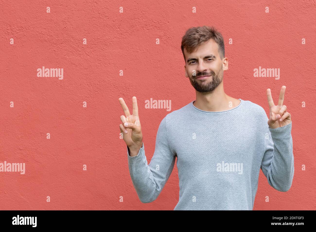 Two fingers v sign hi-res stock photography and images - Alamy