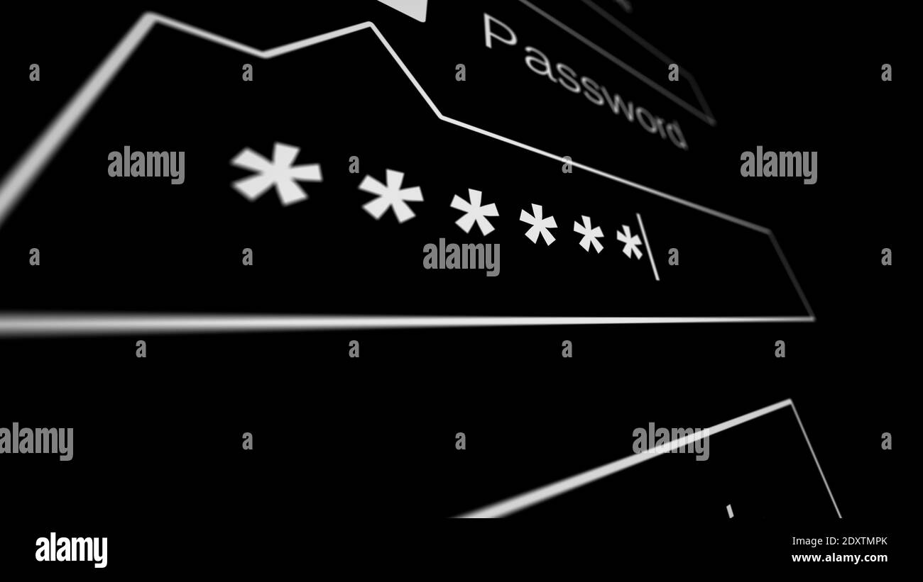 Entering Password on a black page on the Internet. Internet Technology ...