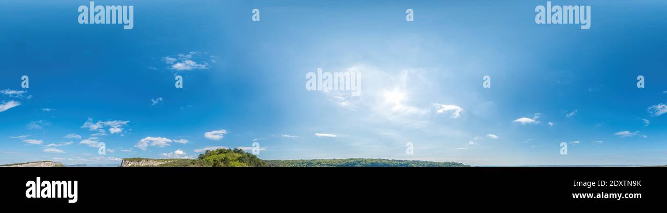 Blue sky with light clouds Seamless panorama in spherical ...