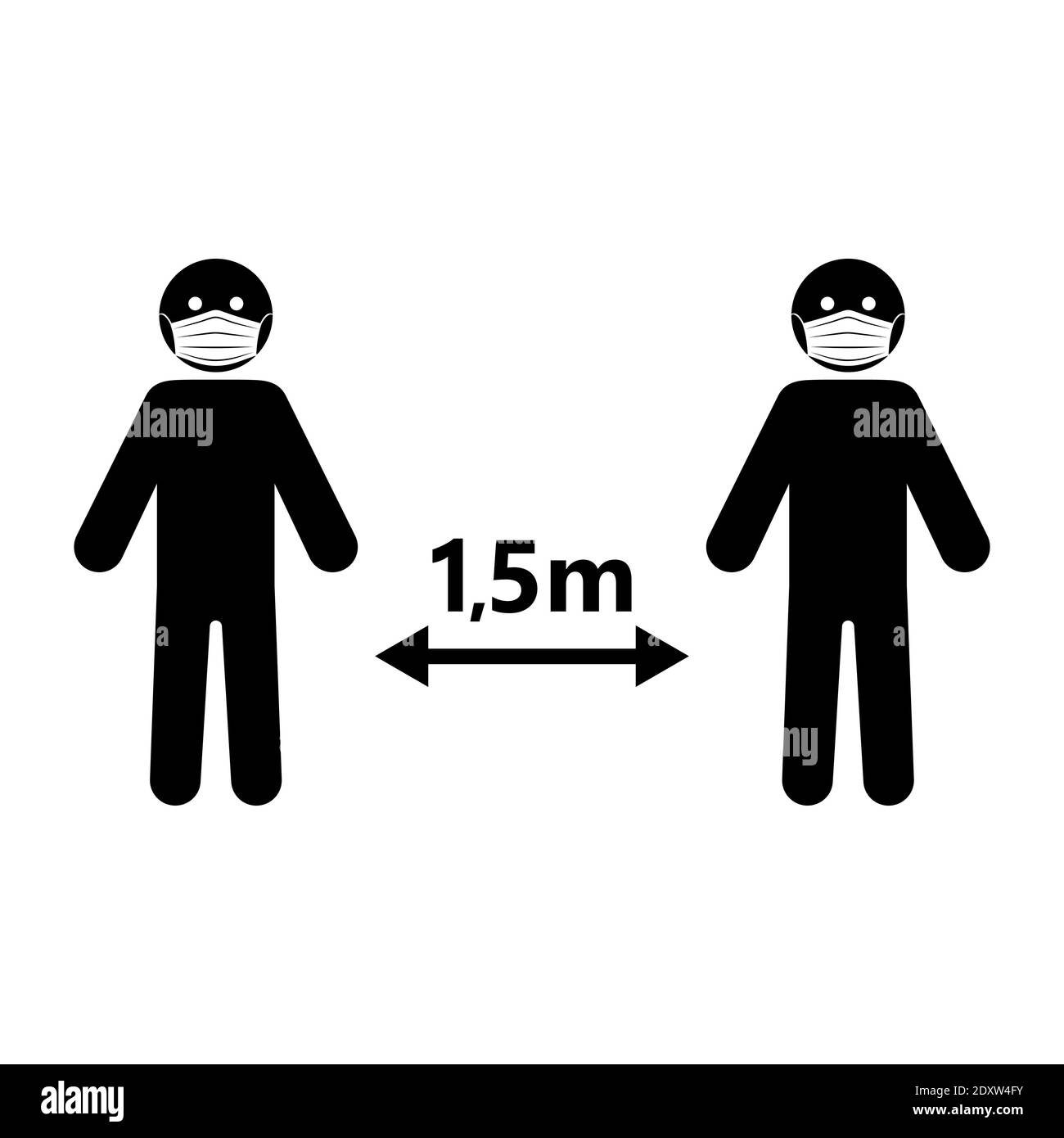 Social distance icon. Social distance 1.5 meter. Vector illustration. Keep a safe distance Stock Vector