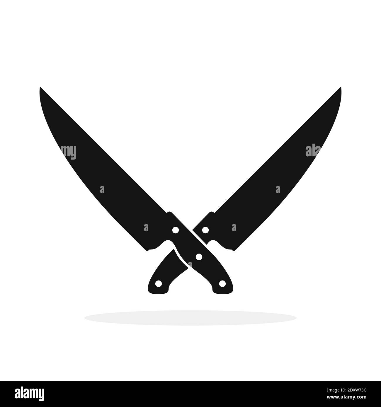 Knife icon. Crossed knives isolated on white background. Black vector  illustration Stock Vector Image & Art - Alamy