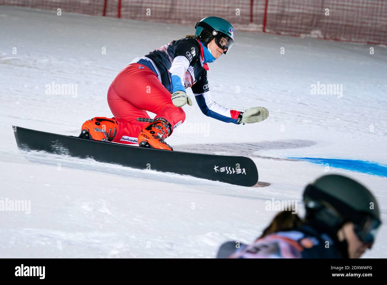 Cortina d'Ampezzo, Italy, 12 Dec 2020. KUMMER Patrizia of Switzerland competing in the Fis Snowboard World Cup 2021  Women's Parallel Giant Slalom on Stock Photo