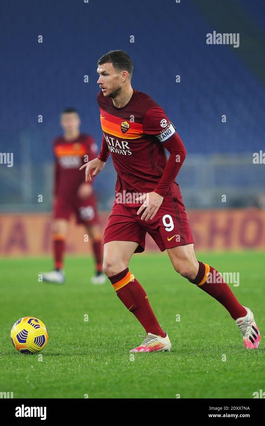 Edin Dzeko of Roma in action during the Italian championship Serie A ...
