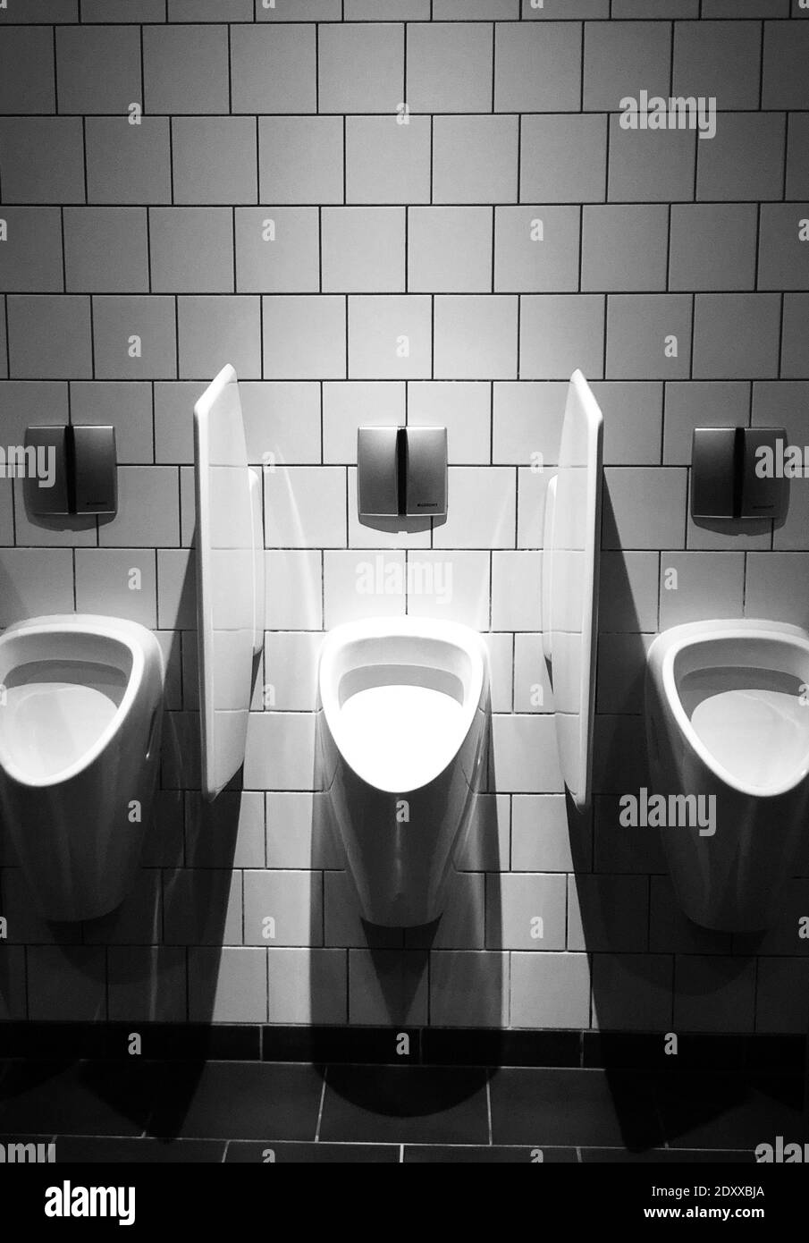 Urinals in public toilet restroom Black and White Stock Photos & Images Alamy