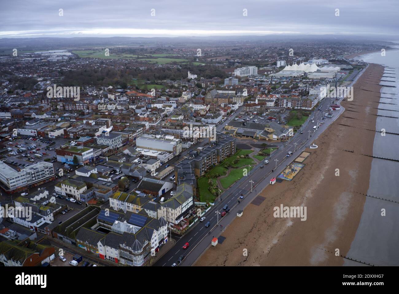 Aerial view of Bognor Regis Seafront looking eastwards towards Butlins Holiday Village Stock