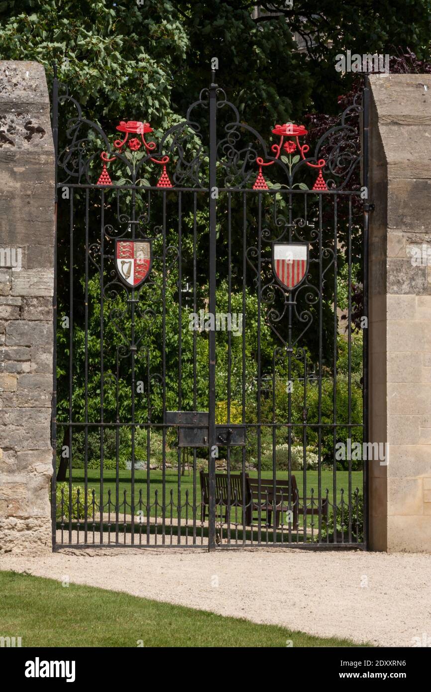 OXFORD, UK - 07.01.2008:  Christ Church College Gates with Coat of Arms Stock Photo