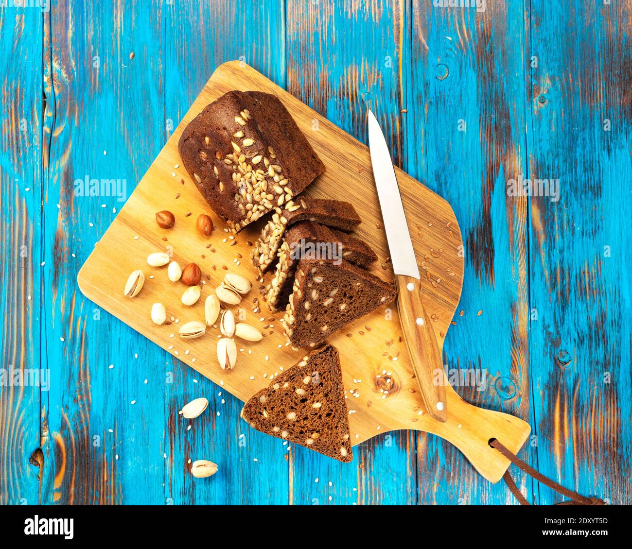 black German bread sliced with a knife Stock Photo Alamy