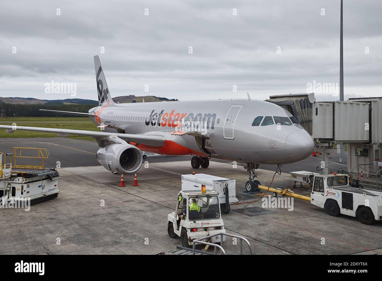 Jetstar airplane in New Zealand Stock Photo