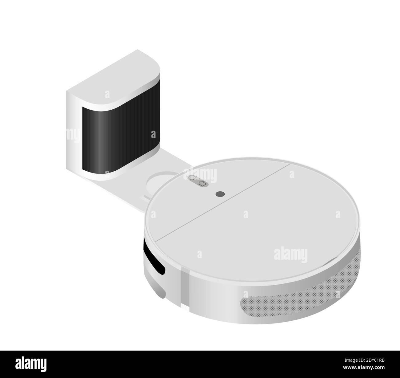 Vacuum cleaner robot isometric vector illustration Stock Vector