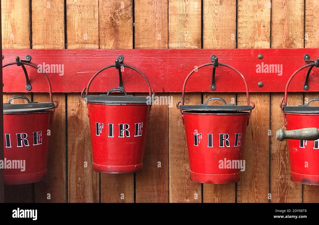 Close-up Of Fire Buckets Stock Photo