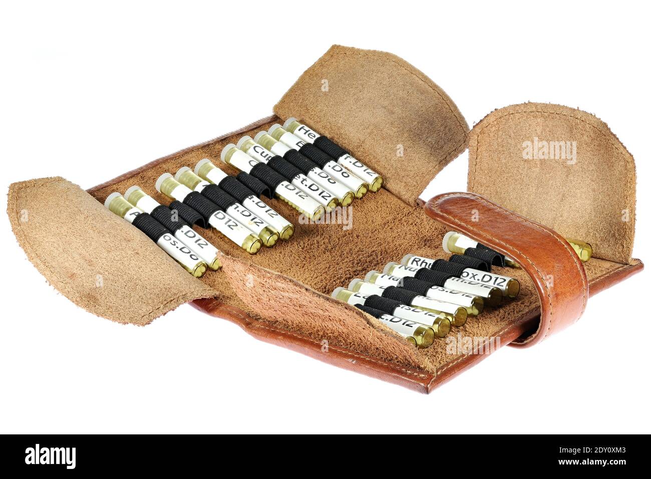 homeopathic first aid kit isolated on wooden background Stock Photo