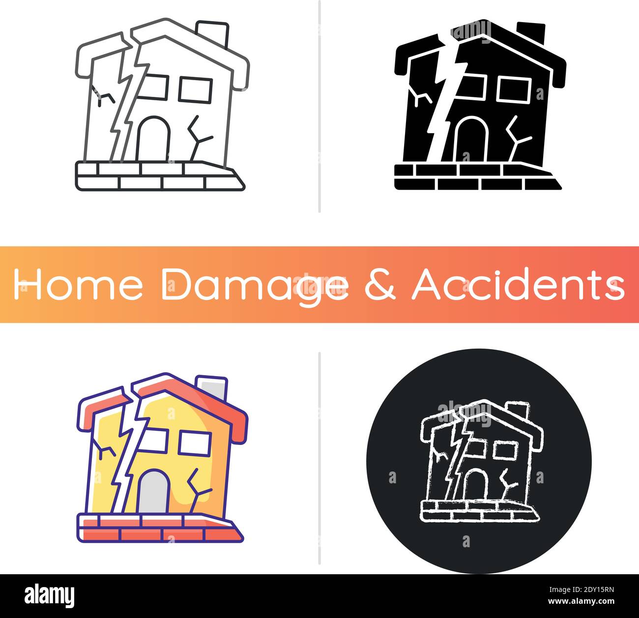 Dilapidated house icon Stock Vector