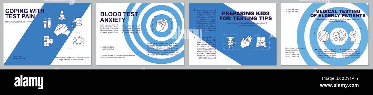 Coping with test pain brochure template Stock Vector