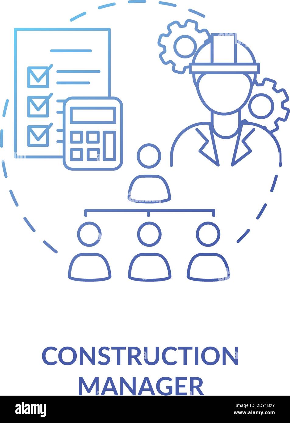 Construction manager blue gradient concept icon Stock Vector Image ...