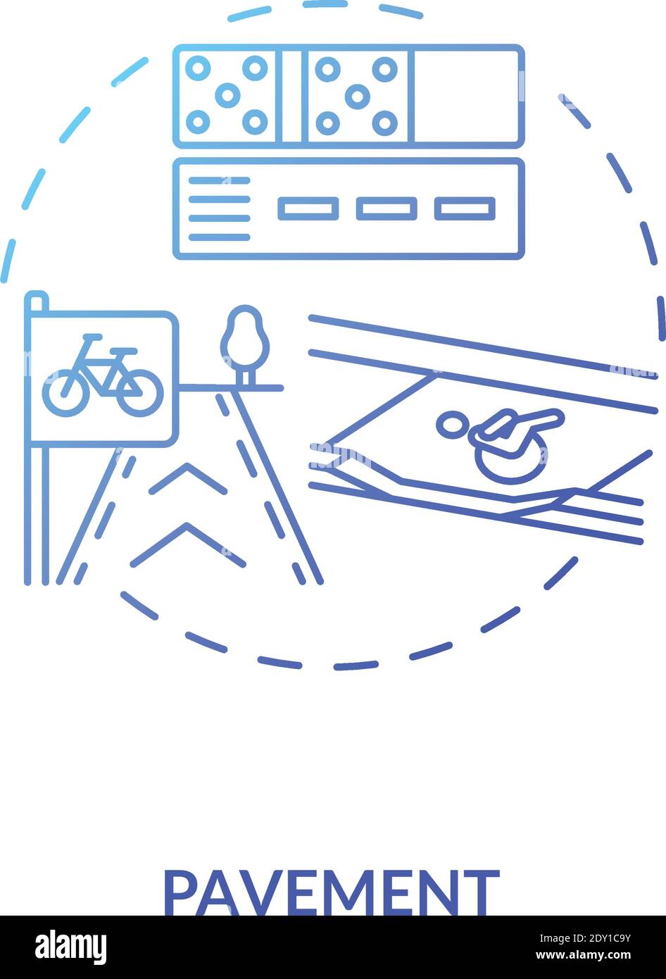 Pavement blue gradient concept icon Stock Vector Image & Art - Alamy