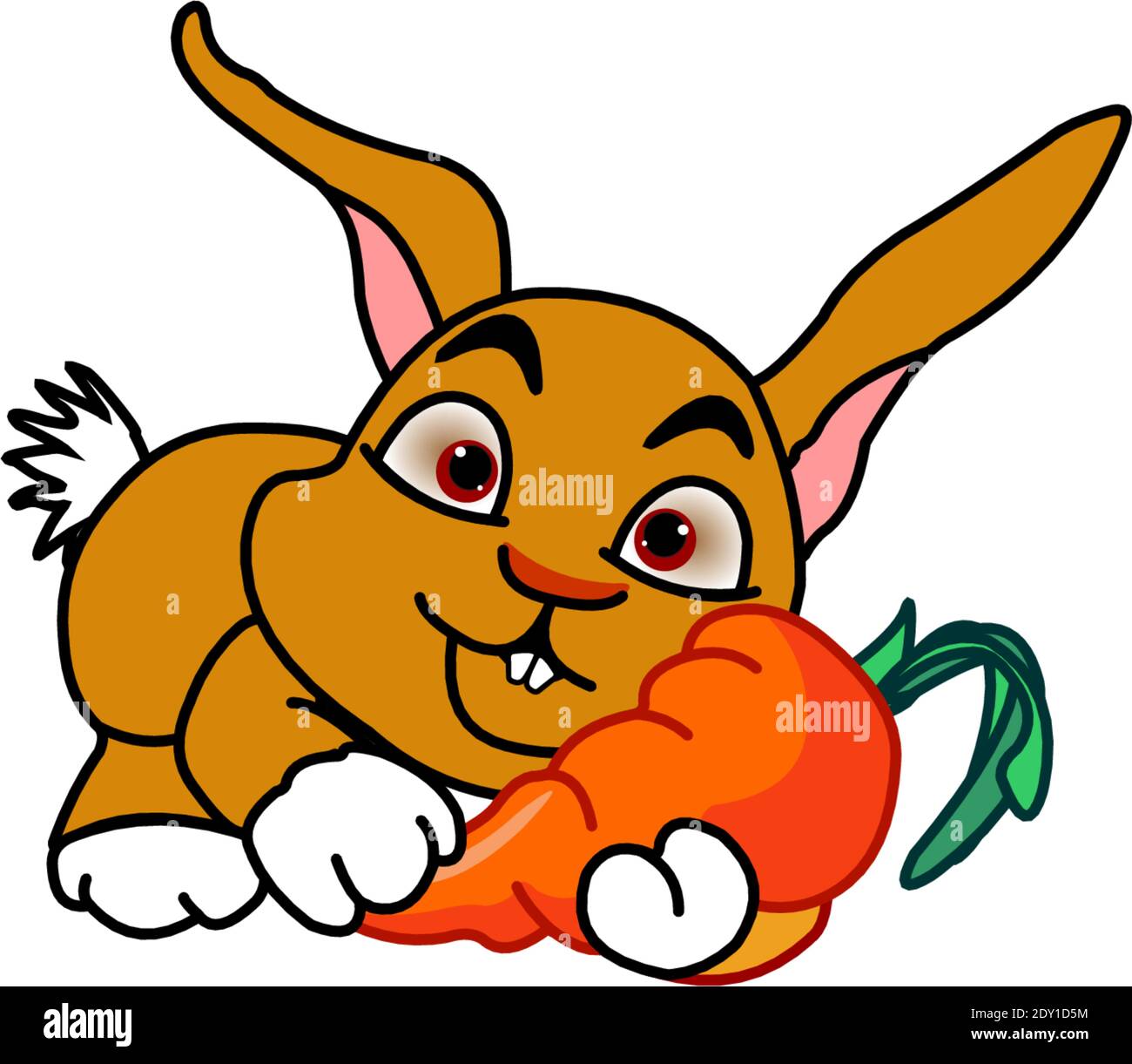 Funny bunny with carrot Stock Vector Image & Art Alamy