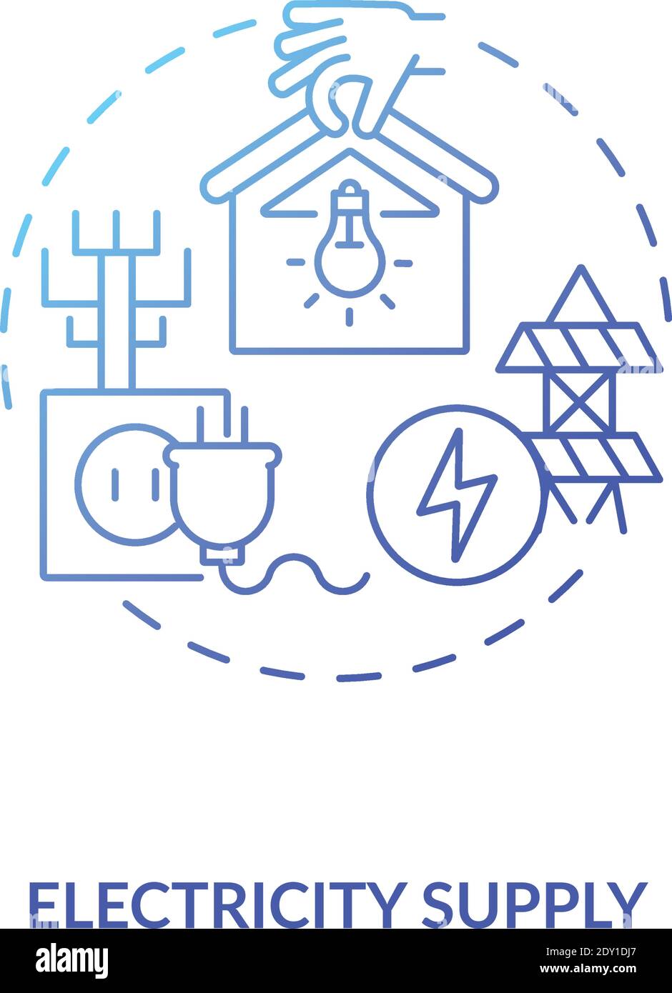 Electricity supply blue gradient concept icon Stock Vector