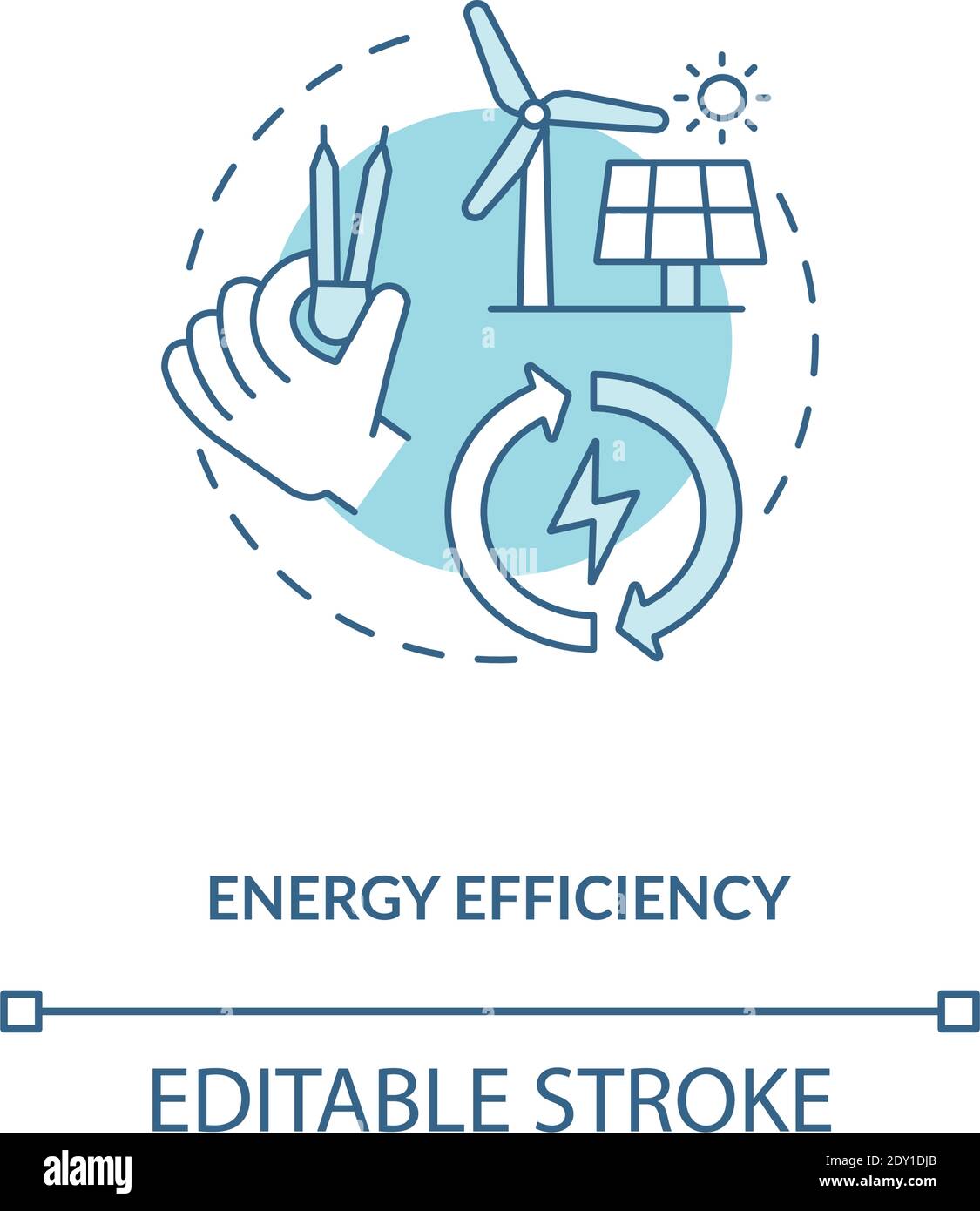 Energy efficiency turquoise concept icon Stock Vector