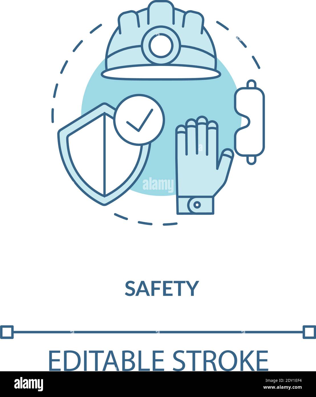 Safety turquoise concept icon Stock Vector