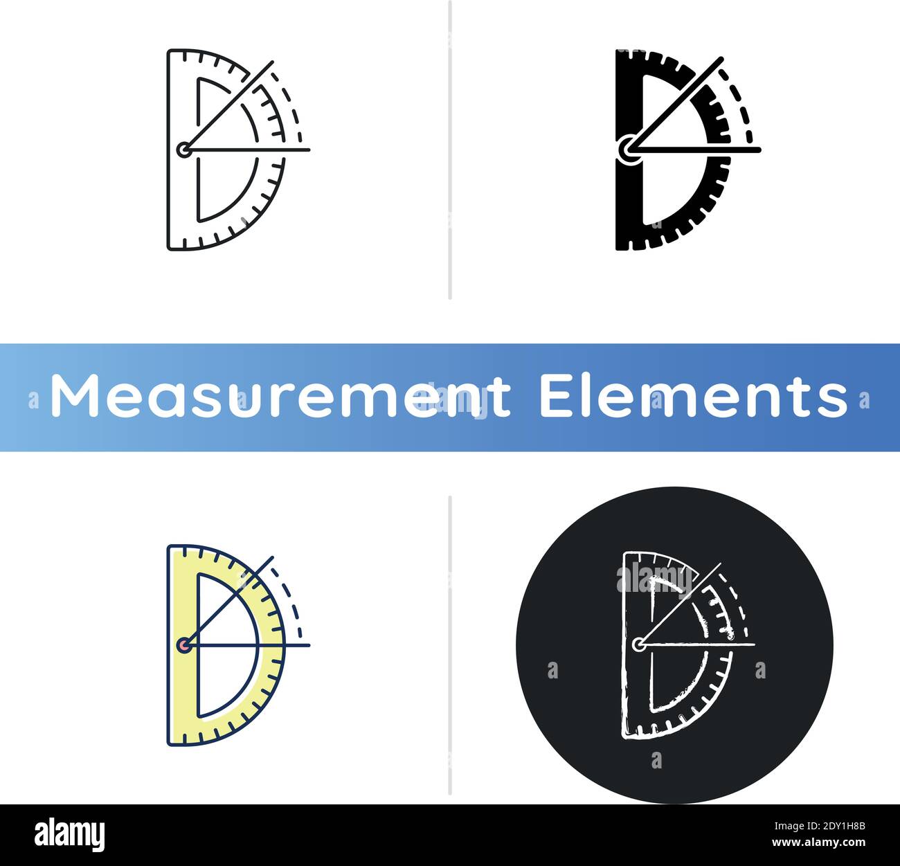 Half circle protractor icon Stock Vector