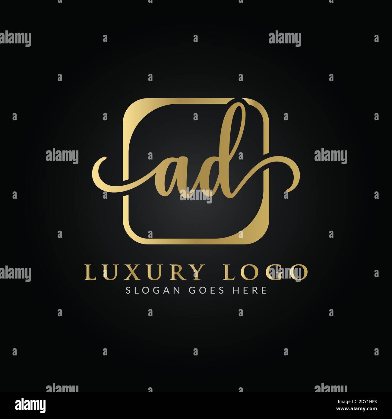 Initial AD letter Logo Design vector Template. Creative Luxury Letter AD Logo Design Stock Vector