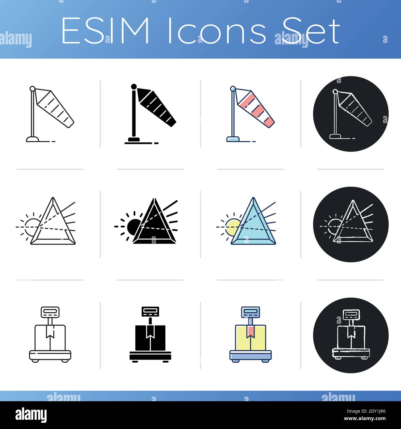 Measuring tools icons set Stock Vector