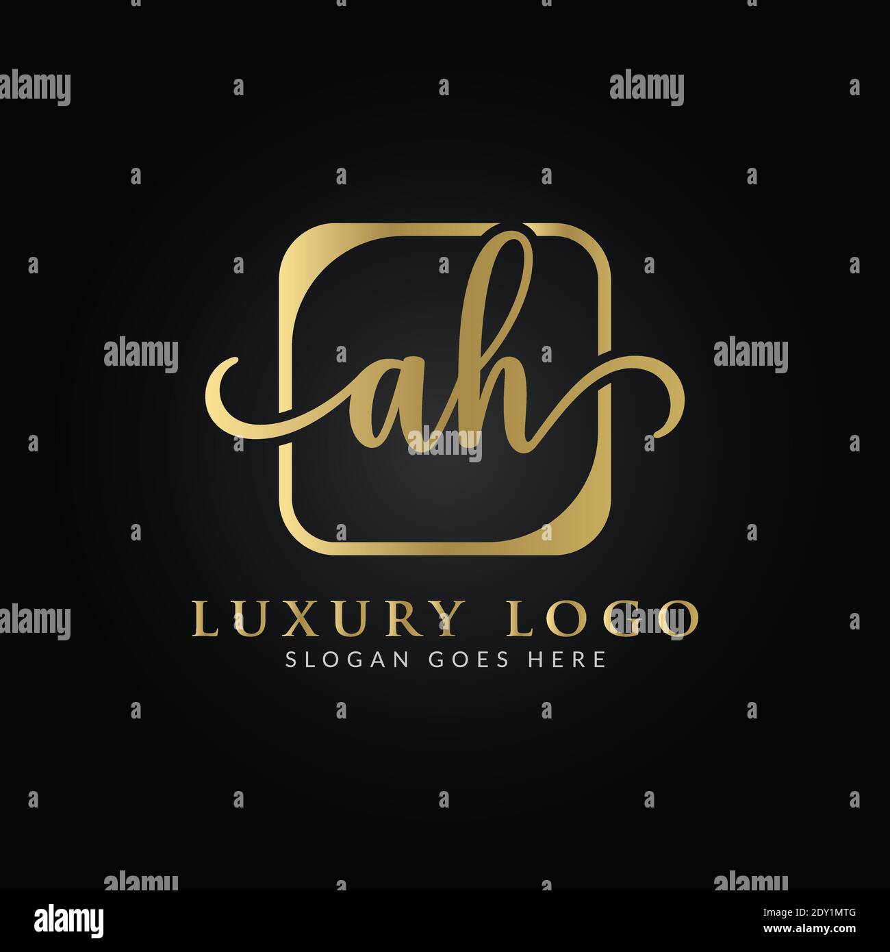Initial AH letter Logo Design vector Template. Creative Luxury Letter AH Logo Design Stock Vector