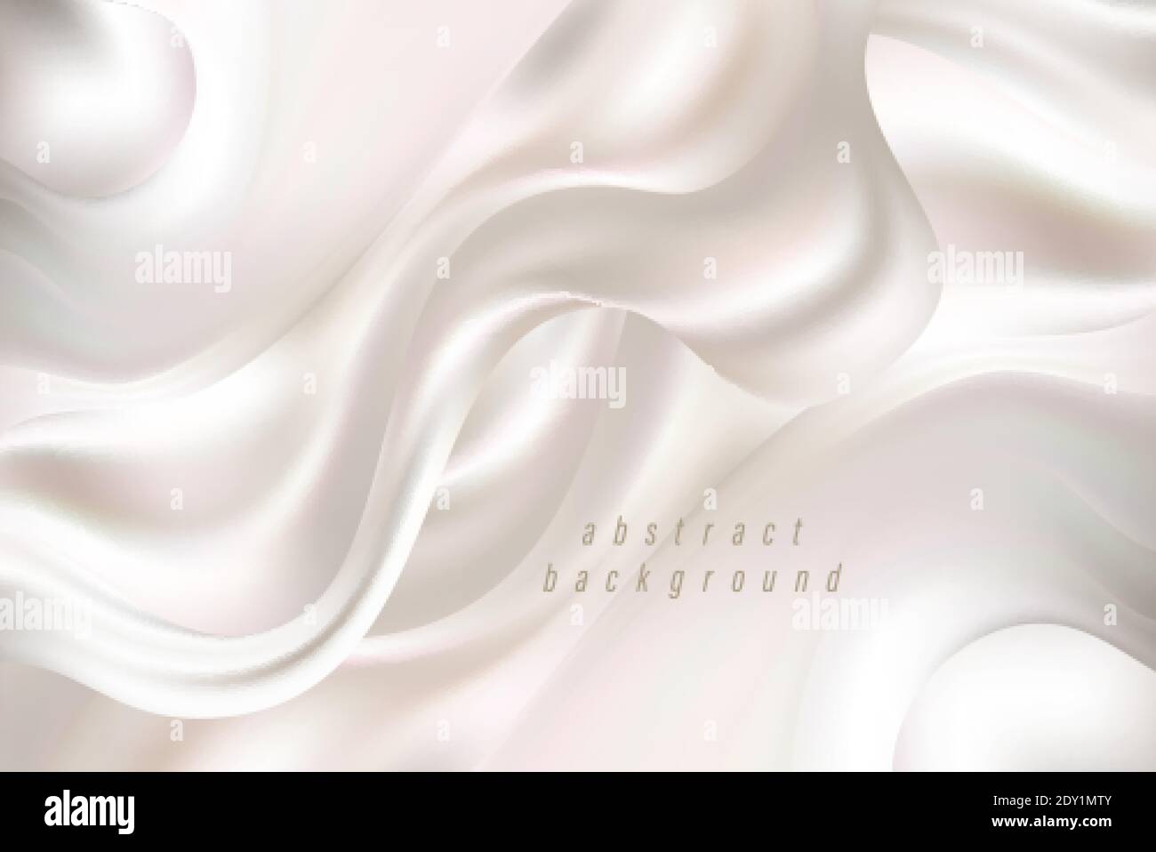 White satin, silky fabric textile drape background Wavy abstract background Stock Vector