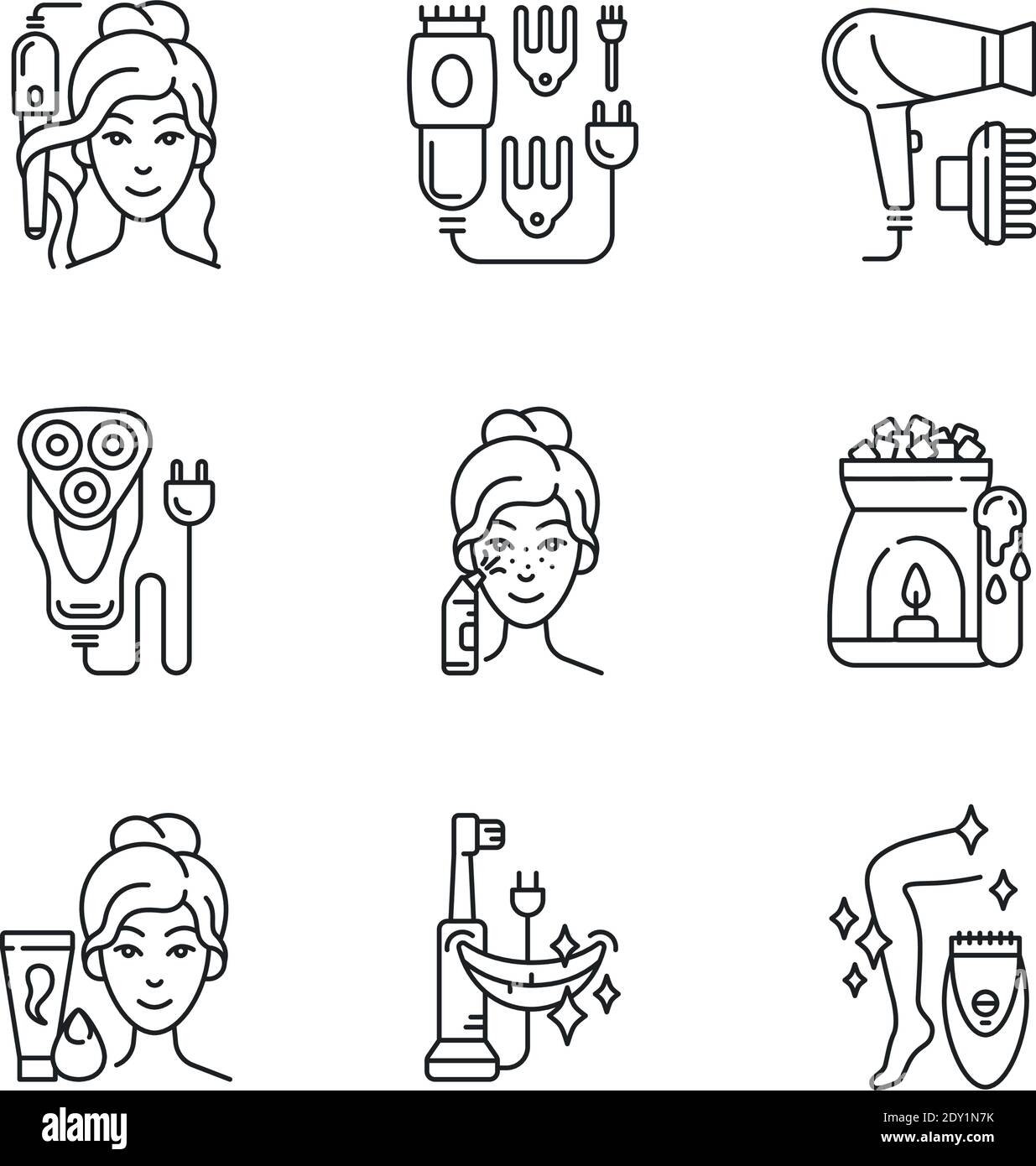 Skincare routine linear icons set Stock Vector Image & Art - Alamy
