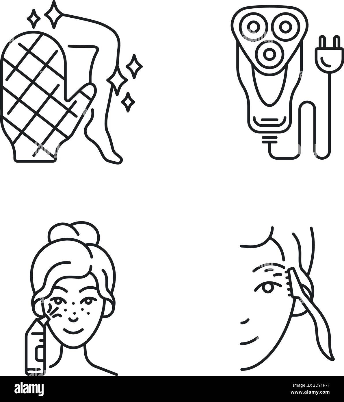 Beauty appliances linear icons set Stock Vector Image & Art - Alamy