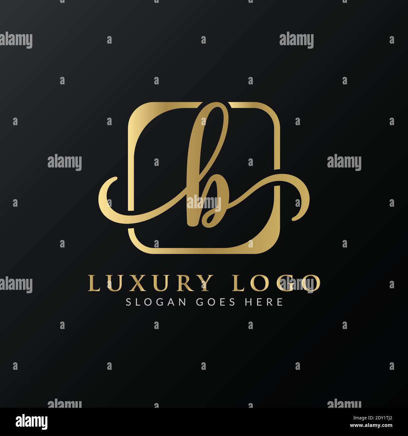 Initial B letter Logo Design vector Template. Abstract Luxury Letter B Logo Design Stock Vector