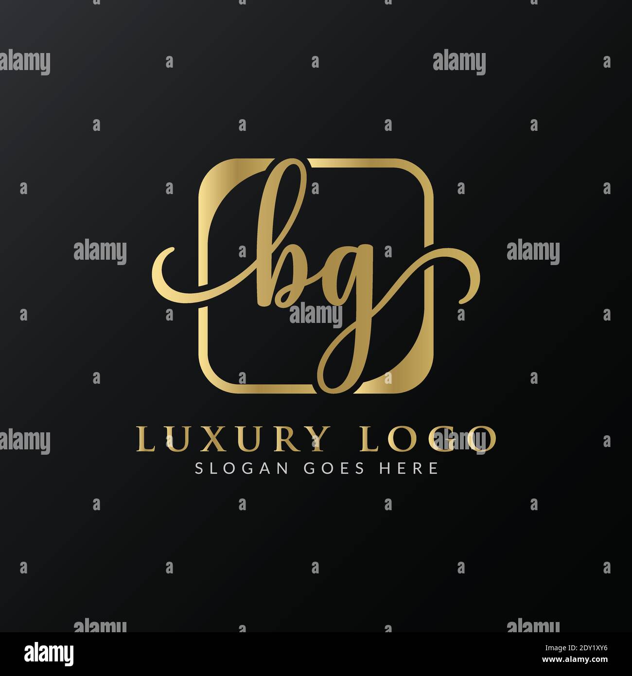 Initial BG Letter Logo Creative Modern Typography Vector Template. Creative Luxury Letter BG Logo Vector. Stock Vector