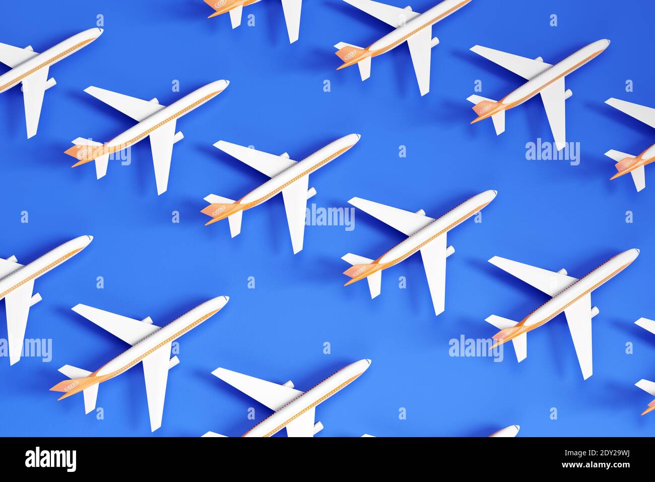 Parking of Passenger Airliners Stock Photo