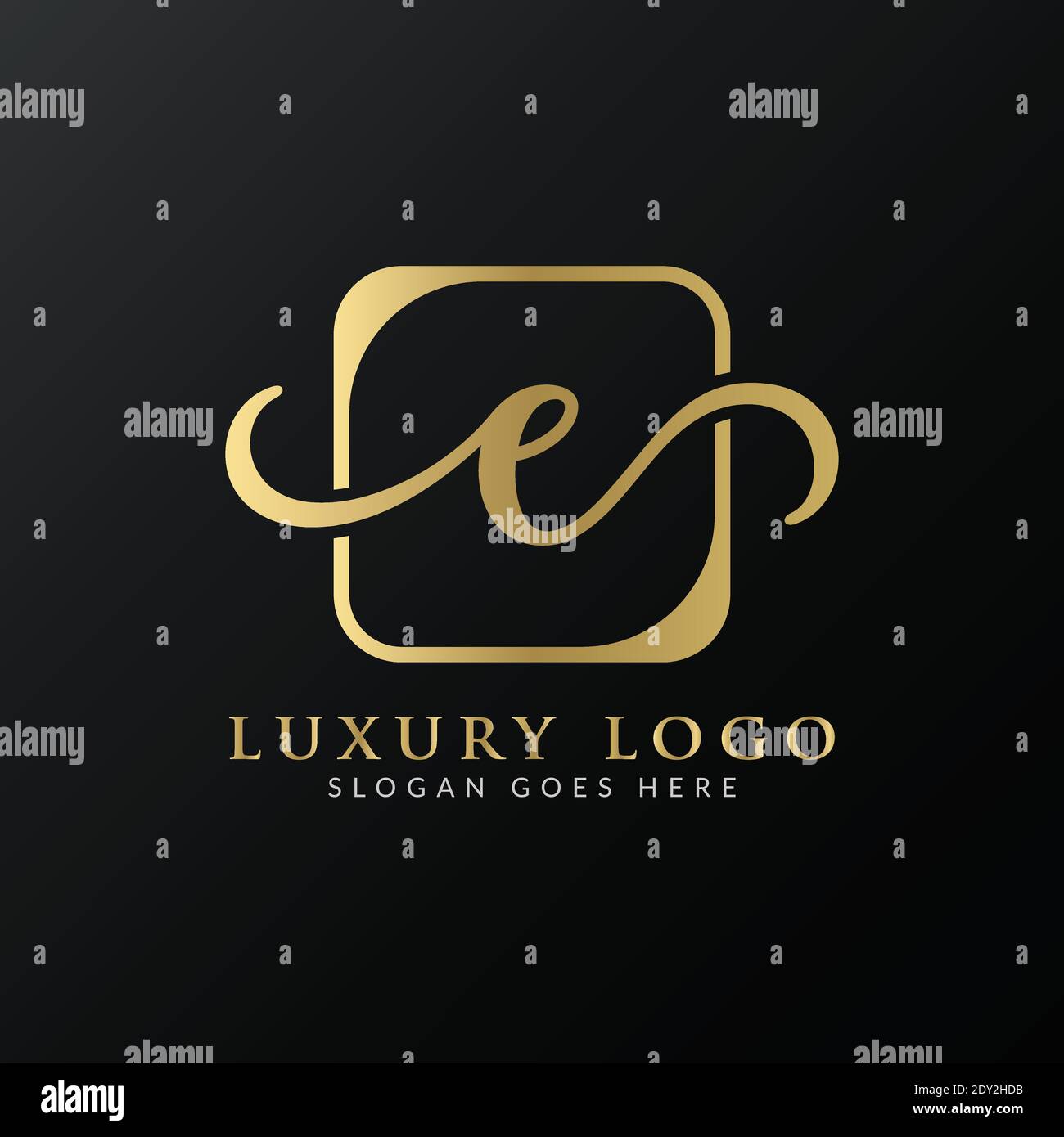 Initial E letter Logo Design vector Template. Abstract Luxury Letter E ...