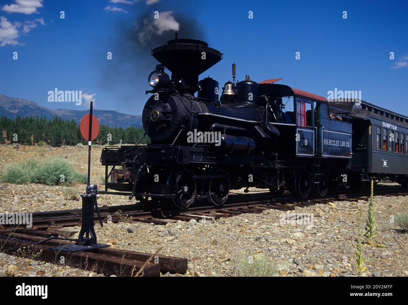 Tour train, Sumpter Valley Dredge State Park, Sumpter, Oregon Stock ...