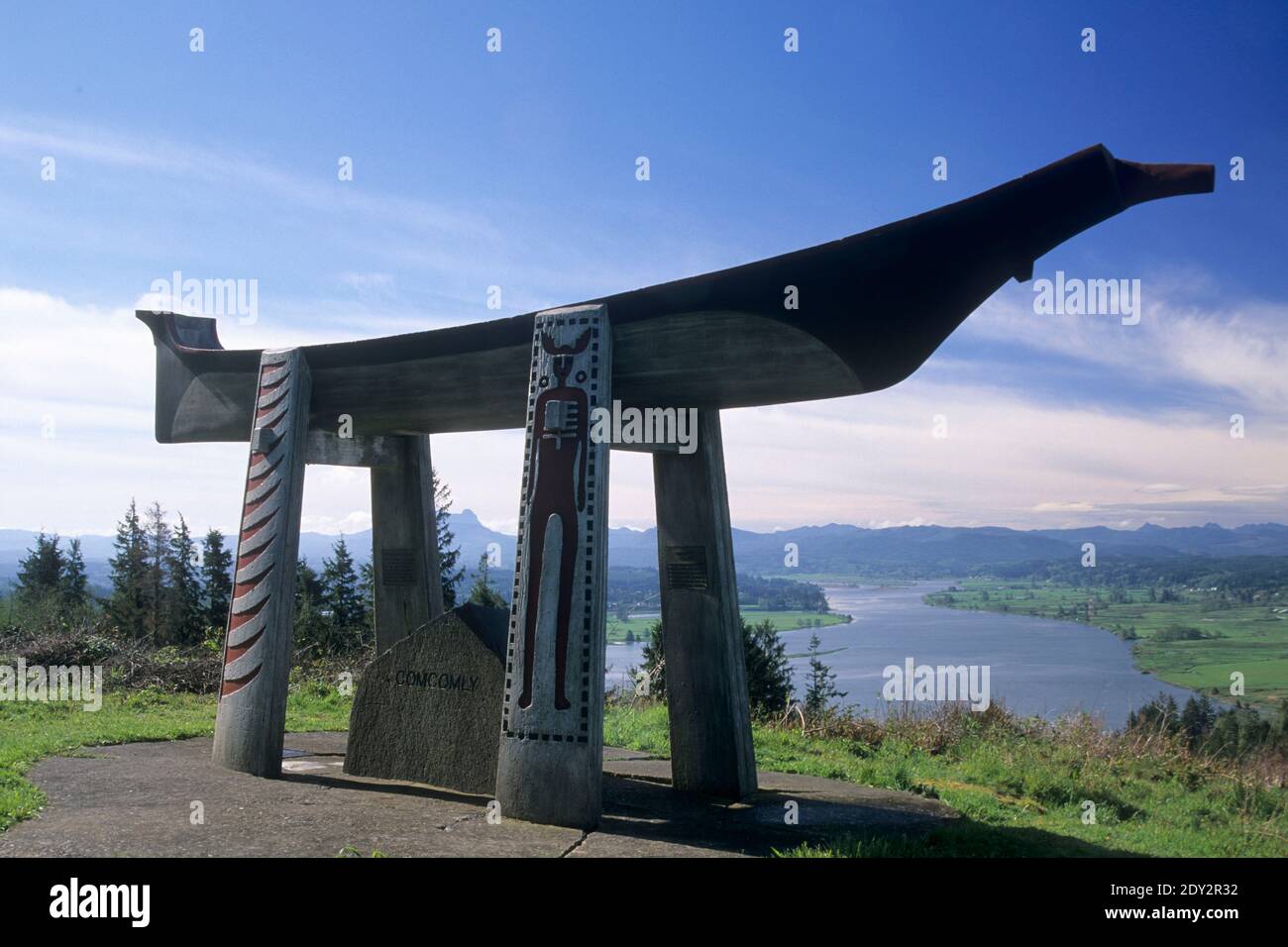 Indian burial canoe memorial to Chief Astoria, Oregon Stock