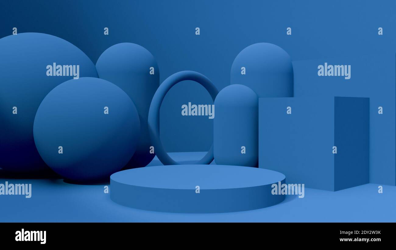 Download 3d Render Object Mockup Background Abstract Shape And Geometry In Blue Red And White Color Stock Photo Alamy
