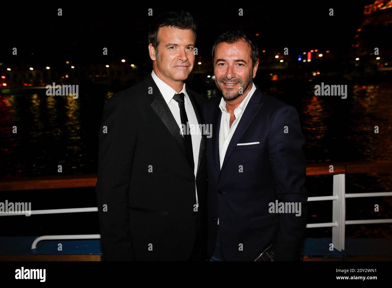 Roch Voisine and Bernard Montiel attending Forever Gentlemen 2 party to celebrate new album, in Paris, France on October 1, 2014. Photo by Jerome Domine/ABACAPRESS.COM Stock Photo