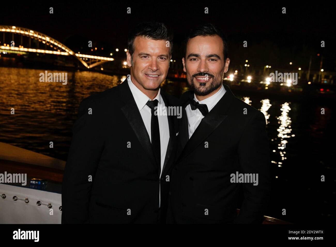 Damien Sargue and Roch Voisine attending Forever Gentlemen 2 party to celebrate new album, in Paris, France on October 1, 2014. Photo by Jerome Domine/ABACAPRESS.COM Stock Photo