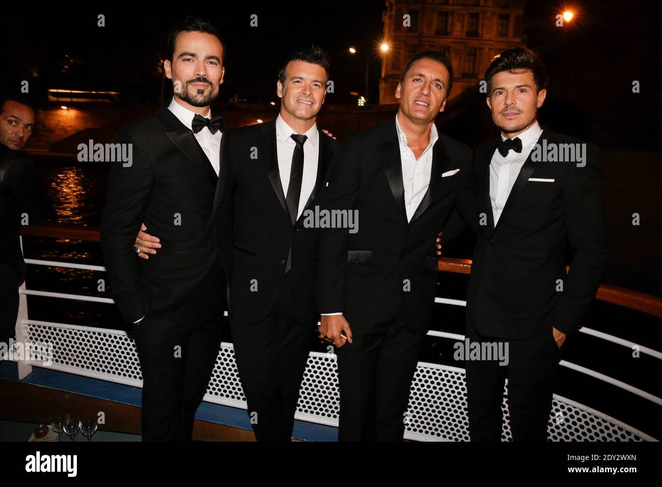 Damien Sargue, Roch Voisine, Dany Brillant and Vincent Niclo attending Forever Gentlemen 2 party to celebrate new album, in Paris, France on October 1, 2014. Photo by Jerome Domine/ABACAPRESS.COM Stock Photo