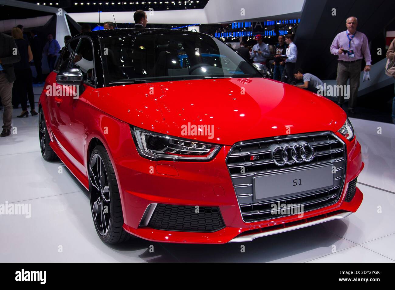 The new Audi S1 during the press day of the Paris Motor Show, known as Mondial de l'Automobile in Paris, France, on October 2, 2014. Photo by Nicolas Genin/ABACAPRESS.COM Stock Photo