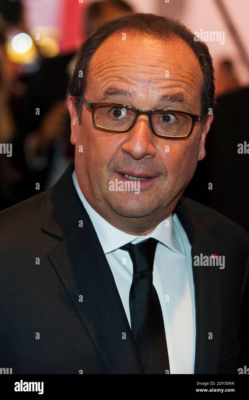 French President Francois Hollande visits the Paris Motor Show, known ...