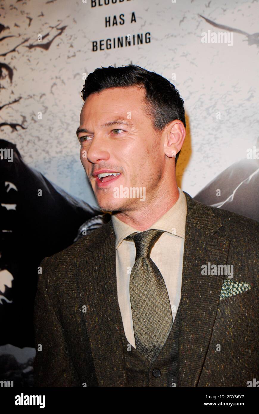 Actor Luke Evans arrives to the AMC Loews 34th Street in Manhattan for a screening of 'Dracula Untold' in New York City, NY, USA on October 6, 2014. Photo by Roy Caratozzolo/ABACAPRESS.COM Stock Photo