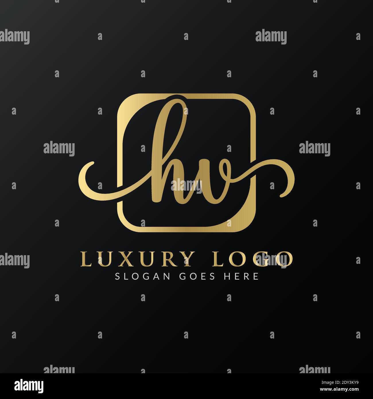 HV Logo Design Vector Template. Initial Luxury Letter HV Vector ...