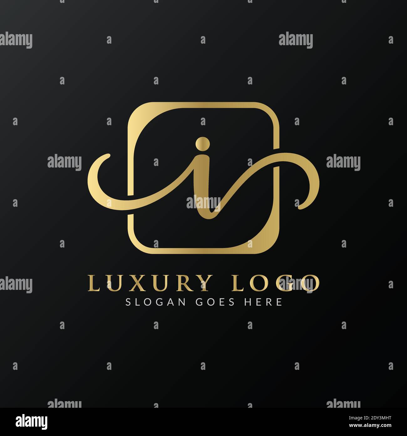Initial I letter Logo Design vector Template. Abstract Luxury Letter I Logo Design Stock Vector