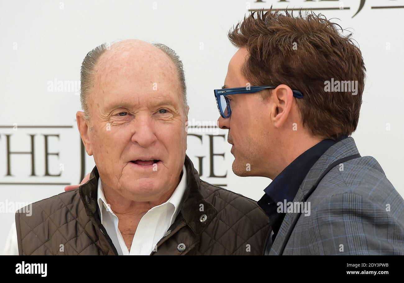 Actors Robert Duvall and Robert Downey Jr. attend the photocall of the film  The Judge in Rome, Italy on October 14, 2014. Photo by Eric  Vandeville/ABACAPRESS.COM Stock Photo - Alamy